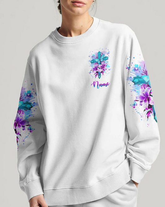 Personalized Faith Crewneck – Floral Cross Christian Apparel Sweatshirt, Zip Hoodie, Hoodie & T-shirt