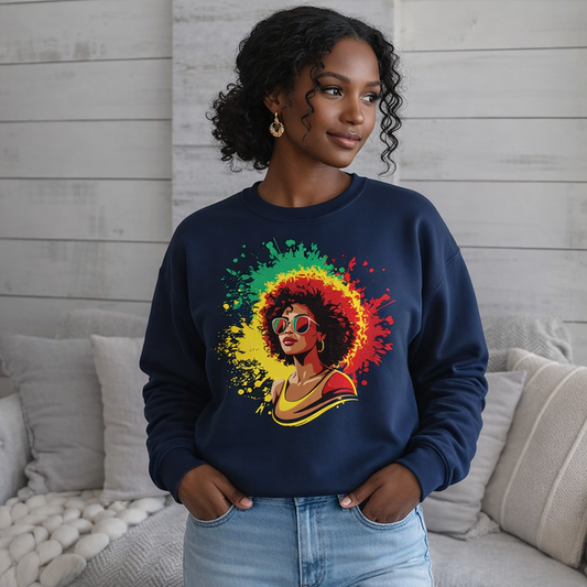 Afro Color Splash Black Woman Graphic Sweatshirt, Hoodie, Zip Hoodie & T-shirt