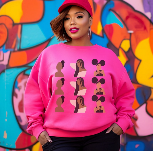 Black Girl Magic Icons Pink Graphic Sweatshirt, Zip Hoodie, Hoodie & T-shirt
