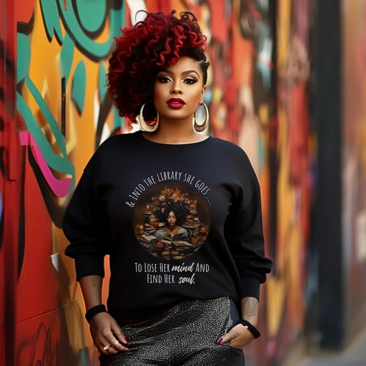 She Goes to the Library Book Lover Graphic Sweatshirt, Zip Hoodie, Hoodie & T-shirt